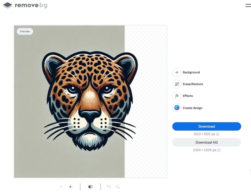 remove.bg website interface for uploading an image to erase the background