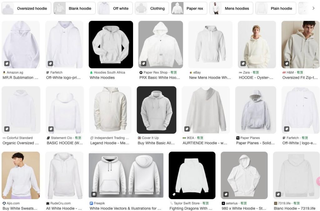White hoodie product photo used as a mock-up base