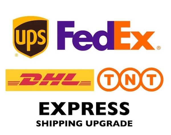 Express courier shipment being prepared for international delivery