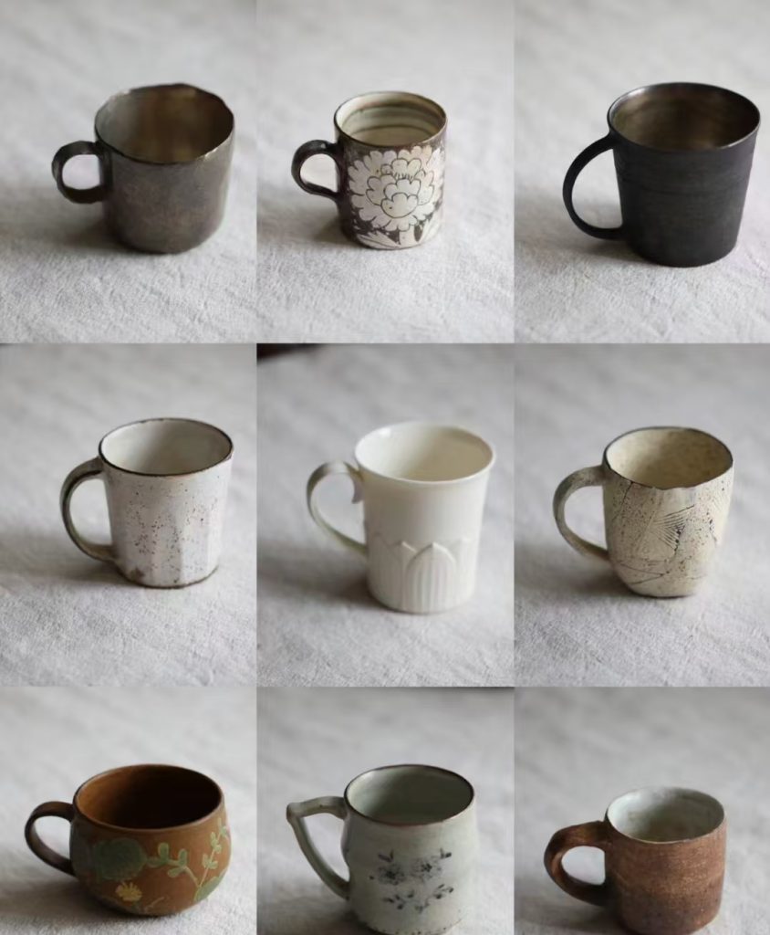 Assorted ceramic mugs representing Chinas mug manufacturing industry