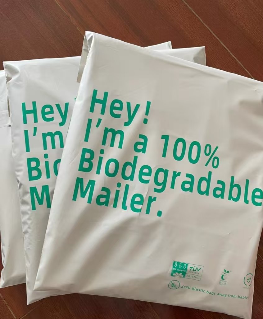 Stacks of finished mailer bags ready for wholesale distribution