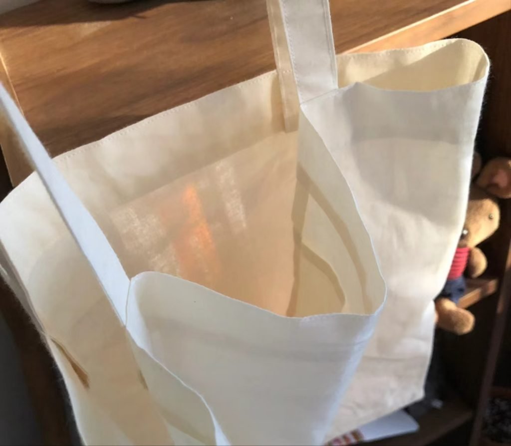 cotton canvas bag showing its natural woven texture