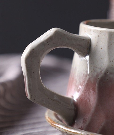 Colorful ceramic mugs made using medium-temperature firing