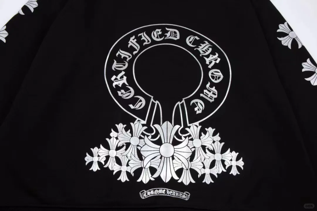 foil print with a glossy, metallic finish on fabric