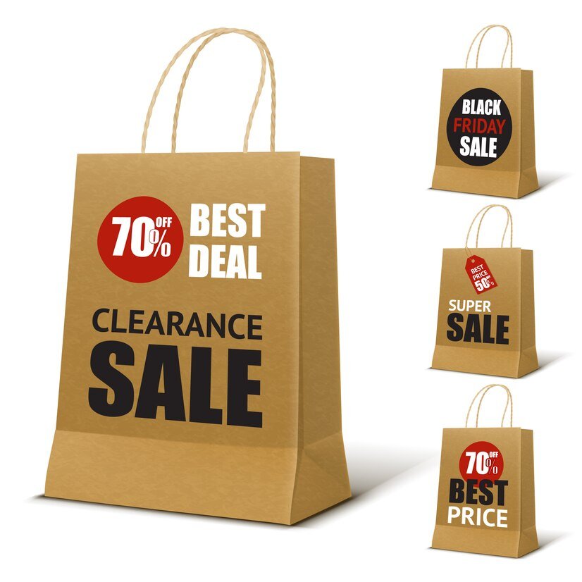 Kraft paper shopping bag mockup with blank branding space
