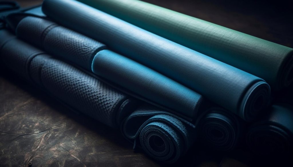 rolled mats stacked together as a finished product