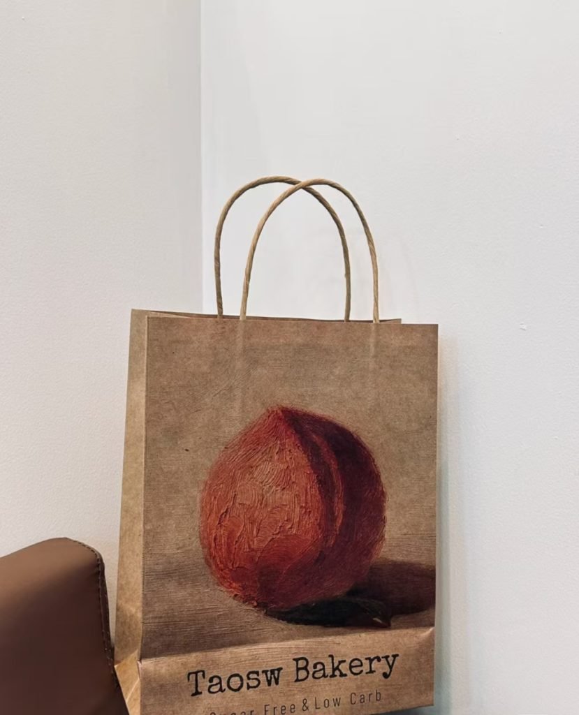 Kraft and white paper bags shown side by side for comparison