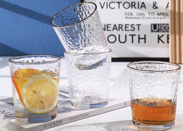 Finished glass cup showcasing a custom printed design
