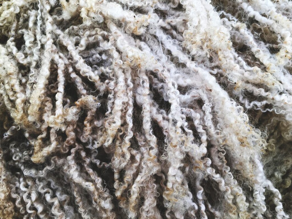 Close-up of natural wool fibers representing eco-friendly wick materials