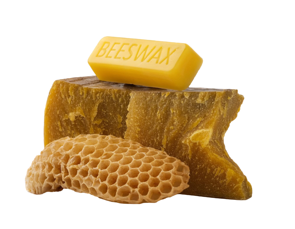 natural beeswax candle with a warm golden hue