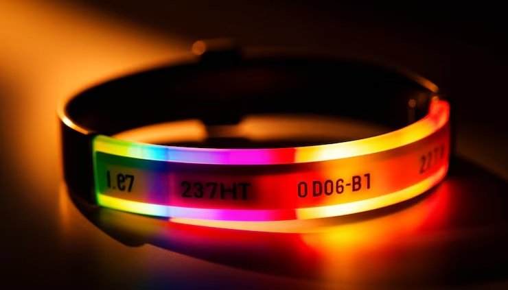 glowing colorful LED wristband