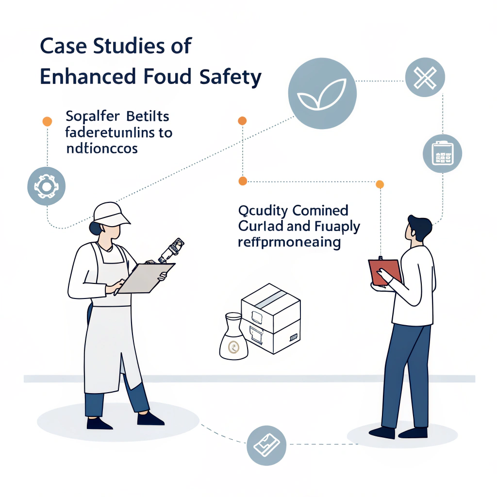 Minimalist illustration of successful supplier audits and improved food safety processes.