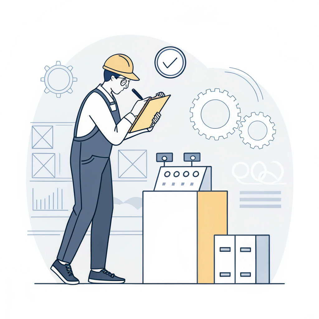 Minimal illustration of an inspector performing on-site product verification
