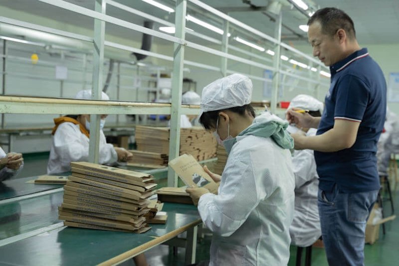 On-site factory audit inspection at a supplier facility
