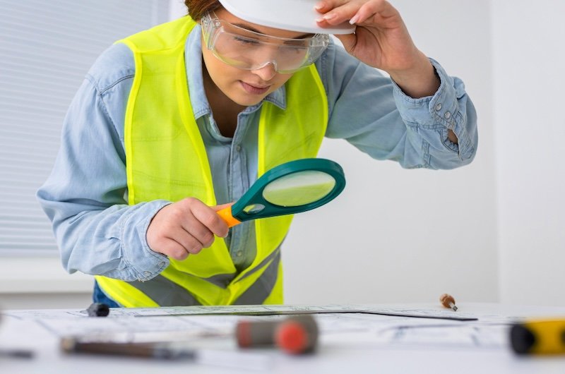 Quality inspector checking products during an AQL inspection