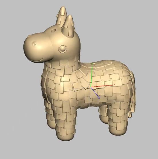 close-up view of the 3D printed pinata prototype