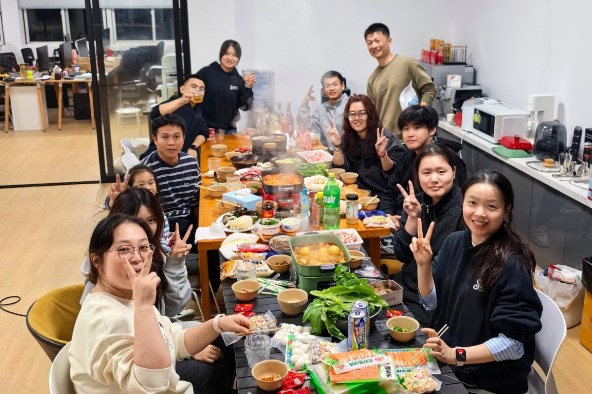 The Mangors team sharing a hotpot dinner at our Jiaxing office